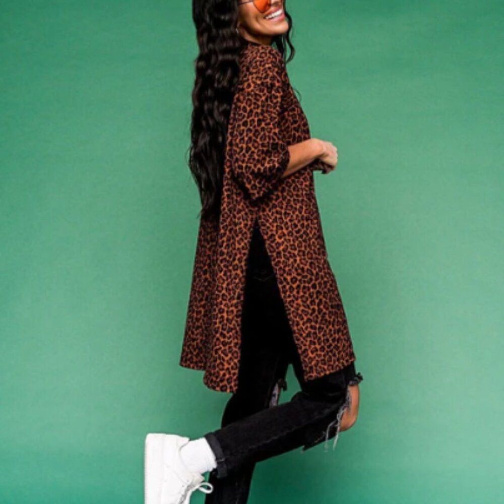 Lala Icon Mock Neck Top in Leopard
